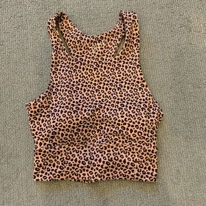 Cheetah print workout top, size xs